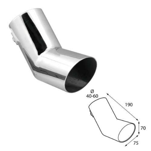 ER60013 - Acero inoxidable de tubo de escape del tubo de escape de para atornillar Embellecedor de tubos de escape universales