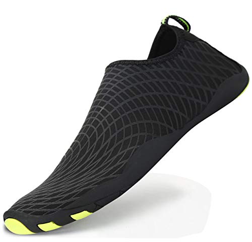 Escarpines de Buceo Surf Mujer Zapatos de Agua Hombre Aqua Shoes para Swim Beach Piscina Yoga,Negro,35