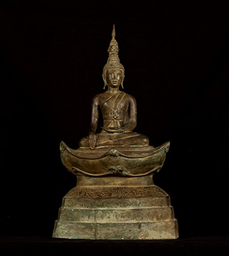 Estatua de Buda de la ilustración de Buda del Siglo XIX HD asiática Grande