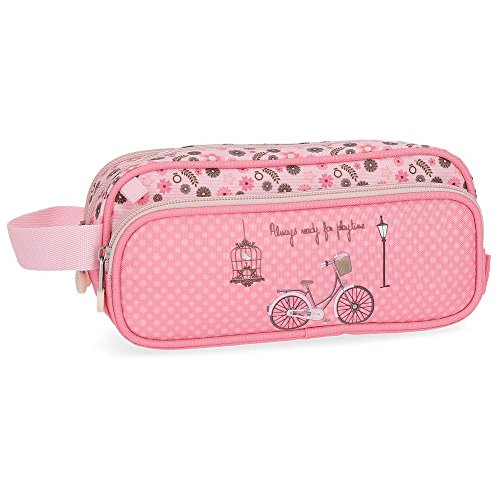 Estuche Playtime Enso Rosa tres compartimentos