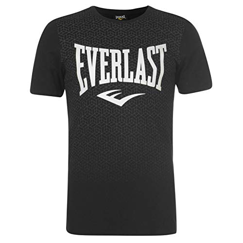 Everlast - Camiseta de cuello redondo para hombre, con estampado geométrico Negro Negro ( M