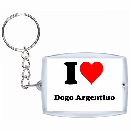 EXCLUSIVO: Llavero "I Love Dogo Argentino" en Blanco, una gran idea para un regalo para su pareja, familiares y muchos más! - socios remolques, encantos encantos mochila, bolso, encantos del amor, te, amigos, amantes del amor, accesorio, Amo, Made in Germ