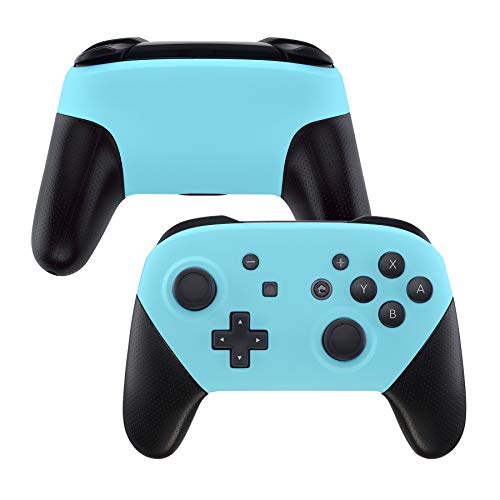 eXtremeRate Carcasa para Nintendo Switch Pro Funda Delantera Placa Trasera Cubierta de Tacto Suave DIY Shell de reemplazo Case para Nintendo Switch Pro-Controlador NO Incluido (Cielo Azul)