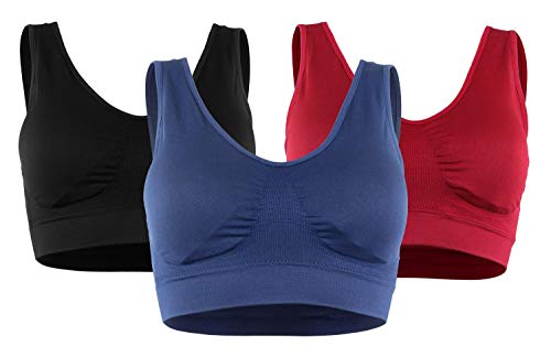 Fabio Farini Sujetador Confort máximo sin Costuras Bralette en 3 Colores Diferentes 3 Unidades M