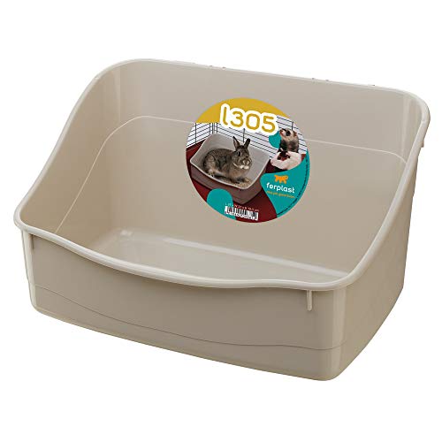 Ferplast Bandeja Sanitaria para Conejos L 305, Aseo para jaulas de roedores, Conejos y pequeños Animales, Fácil de Limpiar e higiénica, 37 x 27 x h 18,5 cm Colores Mixtos