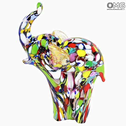 Figura de elefante – de cristal de Murano hecha a mano – Original cristal de Murano OMG