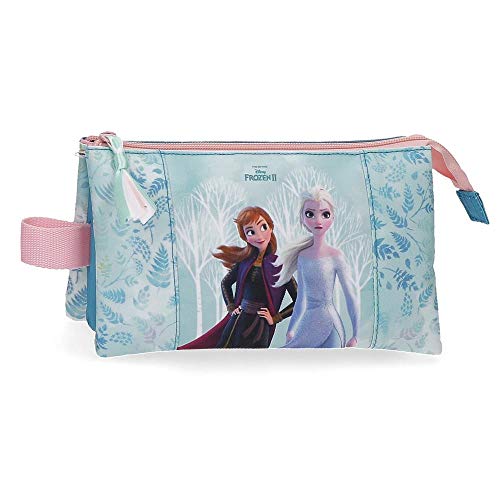 Frozen Estuche Find Your Strenght Tres Compartimentos, 22x12x5 cm, Azul