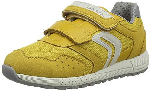 Geox J Alben Boy C, Zapatillas para Niños, Amarillo (Dk Yellow/Grey C0897), 31 EU