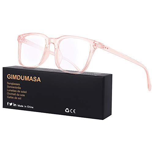 Gimdumasa gafas ordenador gaming pc uv luz filtro proteccion azul mujer hombre para antifatiga GI799 (Rosado)