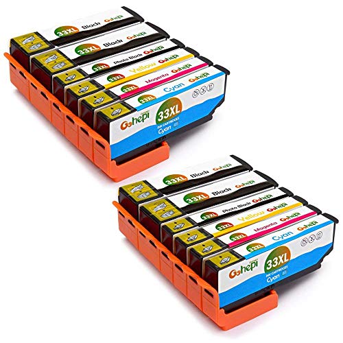 Gohepi 12 Multipack 33XL Alta Capacidad Cartuchos de tinta Compatible para Epson 33 33XL con Epson Expression Premium XP-640 XP-530 XP-830 XP-645 XP-540 XP-900 XP-630 XP-635 XP-7100