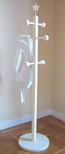 greca Perchero Infantil Lacado. Percha árbol Modelo York. para Dormitorio Infantil. (Blanco)