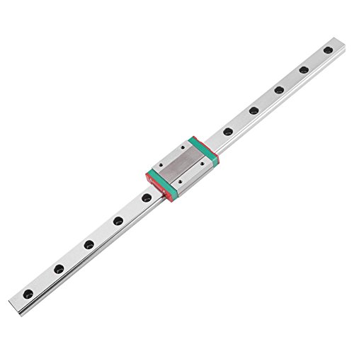 Guía de Carril Lineal Diapositivas de Deslizamiento Lineal Riel con Carro de Bloqueo para Impresora 3D Máquina CNC 250/300/400/500/550 mm(300mm)