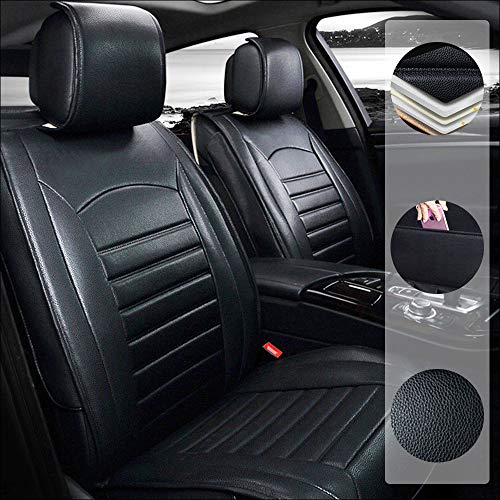 Gullivery Juego de Fundas de Asiento para S Koda Superb 5-Seats Delanteros y Traseros Cubiertas de Asientos de Carro PU Cuero Protector de Asientos Negro Standard 5PCS