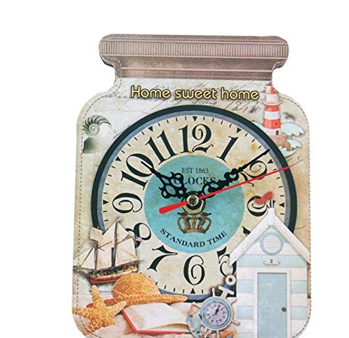 Haoqiongh Reloj De Pared Reloj De Pared De Madera Estilo Europeo Reloj De Pared Creativo con Forma De Botella Hogar Dormitorio Adornos Colgantes Decoración De Pared Reloj De Madera