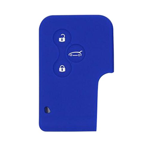 Happyit Silicona Coche Llave Remota Caso Cubri para Megane R.S. Escénico 3 Botones Clave de Tarjeta Llave Inteligente (Azul)