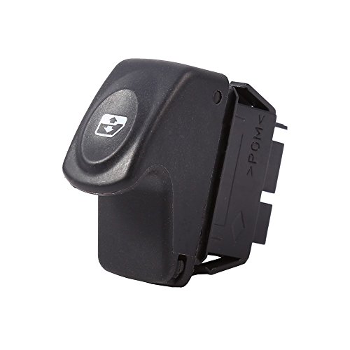 HAZYLA El Interruptor 6 Pernos automático Cristales eléctricos Compatible Renault Clio II 2 Megane I Kangoo Interruptor de la Ventana,Negro