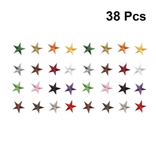 Healifty Parches de Estrella en Parches de Hierro O Cosidos para Ropa Parche de Lentejuelas Bordadas Diy Apliques Bordados Artesanales 38 Piezas (19 Colores Estilo Medio)