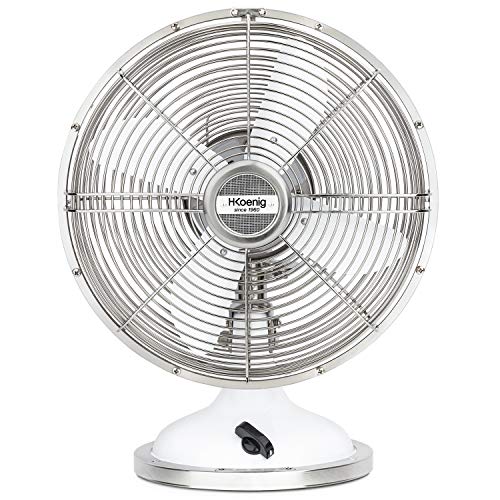 H.Koenig JOE50 Rojo metálico Ventilador, Metal, plástico, blanco