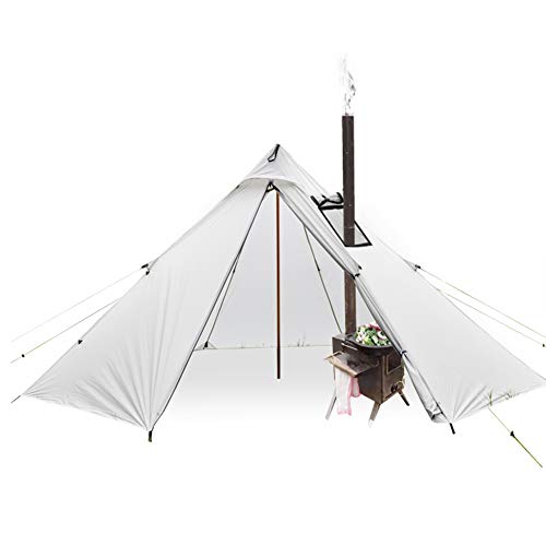 HMLIGHT 3-4 Persona Ultraligero Acampar al Aire Libre Tienda de los Indios 20D Silnylon Pirámide Estufa de Madera Carpa sin vástago Tienda de campaña Plegable Tiendas de campaña