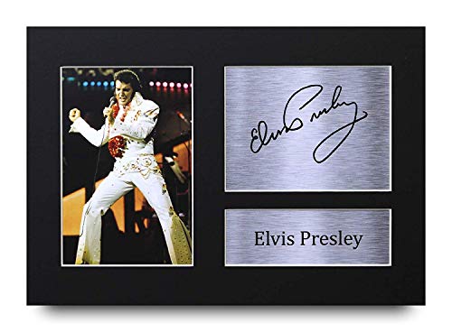 HWC Trading Elvis Presley A4 Sin Marco Regalo De Visualización De Fotos De Impresión De Imagen Impresa Autógrafo Firmado por Aficionados A La Música