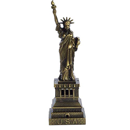 IMAX Estatua de Bronce de la Libertad Estatua Famosa Arquitectura Figura de salón Vintage Decoración del hogar decoración de Escritorio Recuerdo (15,2 cm)