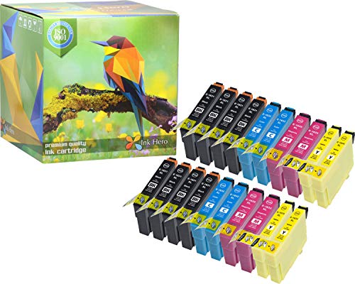 Ink Hero – Cartucho de tinta refabricado para usar en lugar de Epson 16XL (Negro, Cian, Magenta, Amarillo, pack de 20)