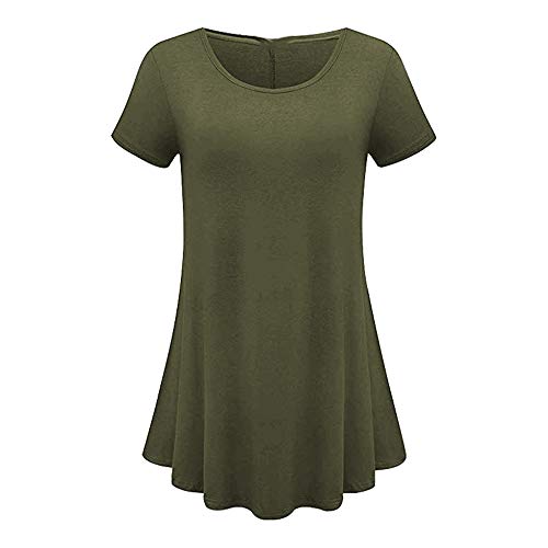 JCZX Primavera OtoñO Nueva Falda Corta Simple Cuello Redondo para Mujer Vestido De Talla Grande