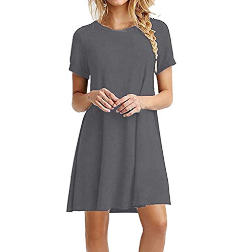 JUTOO Vestidos Niña Vestidos Comunion Vestidos Elegantes Niña Vestidos Largos Casual Boho Moda Mujer 2019 Vestidos Verano Vestidos De Coctel Tallas Grandes Falda Gris