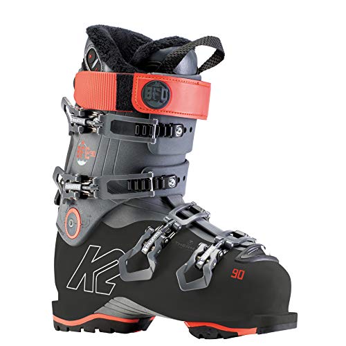 K2 BFC W 90 Botas de esquí, Mujer, Antracita, Color Rojo Coral, 41 UE