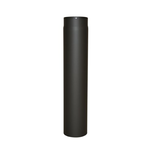 Kamino - Flam – Tubo para chimenea y estufa de leña, Conducto de humos, Tubo vitrificado,  EN 1856 – 2, Negro, Ø 120 mm/longitud 750 mm