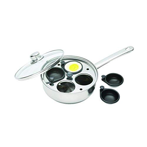 Kitchen Craft Clearview - Cazo de Acero Inoxidable para escalfar Huevos (4 Huecos)