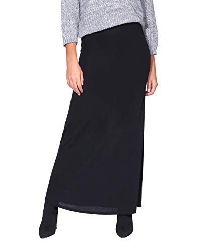 KRISP Falda Larga Mujer Boho Hippies Bohemia Elegante Vuelo Talla Grande Cintura Alta Elástica, (Negro (2968), 40 EU (12 UK)), 2968-BLK-12