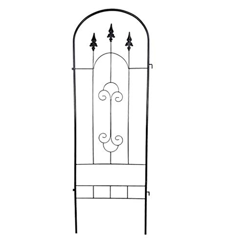 KWS Enrejado,Tallo Europeo de Hierro Forjado Enrejado,Cerca para Exhibir El Puesto de Flores,Decora El Balcón del Jardín,Clemátides Trepadoras Y Otras Plantas Trepadoras,Negro,H150CM