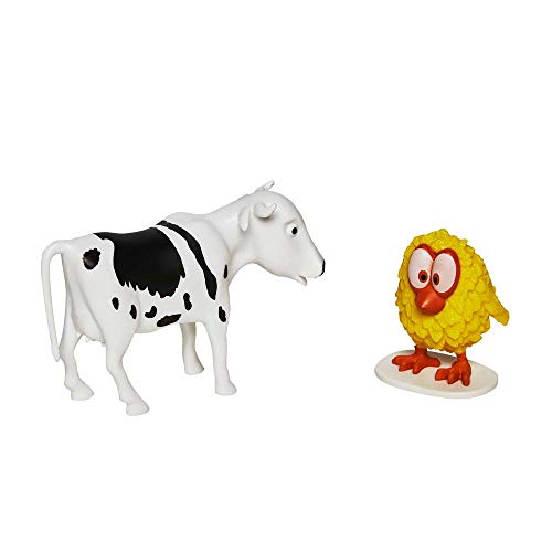 La Granja de Zenón- Pack 2 Figuras Vaca Lola y Pollito Pío (Bandai LU82001)