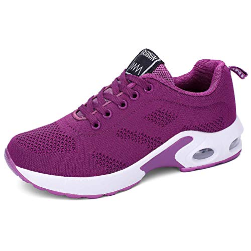 Lanchengjieneng Moda para Mujer Entrenador de Running de Aire Transpirable Jogging Fitness Sneakers Casual Walking Shoes Purple EU 37