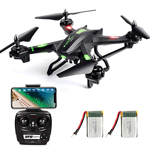 LBLA FPV Drone con Cámara WiFi Live Video Headless Modo 2.4GHz 4 CH 6 Axis Gyro RTF RC Quadcopter, Compatible con 3D VR (2 Baterías)