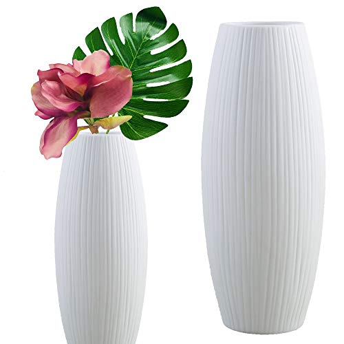 Live with Love 2 jarrón de cerámica blanca perfecto para flores y plantas para decorar los bodas, fiesta, hogar.