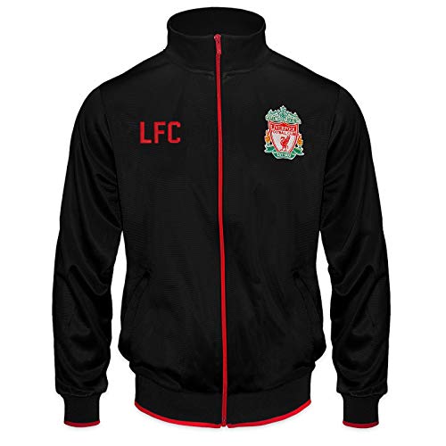 Liverpool FC - Chaqueta de Entrenamiento Oficial - para niño - Estilo Retro - Negro - 10-11 años (LN)