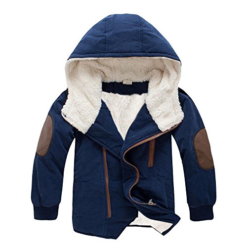 Logobeing Abrigo Niños 3-9 Años, Bebé Niño Chaquetas de Niños Chicos con Capucha y Prendas de Vestir Exteriores de Piel Chaqueta de Invierno CáLido Ropa Abrigo (7-9Años, Armada)