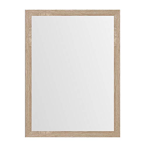 LOLAhome Espejo de Pared de Madera MDF nórdico de 56 x 76 cm para decoración (Beige)