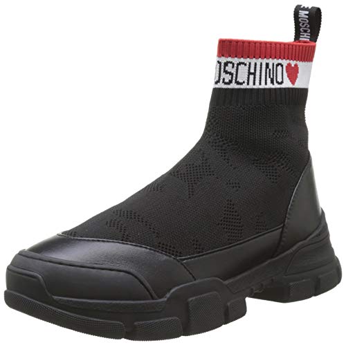 Love Moschino Scarpa Nod. Trekking, Zapatillas Altas para Mujer, Negro (Nero 000), 38 EU