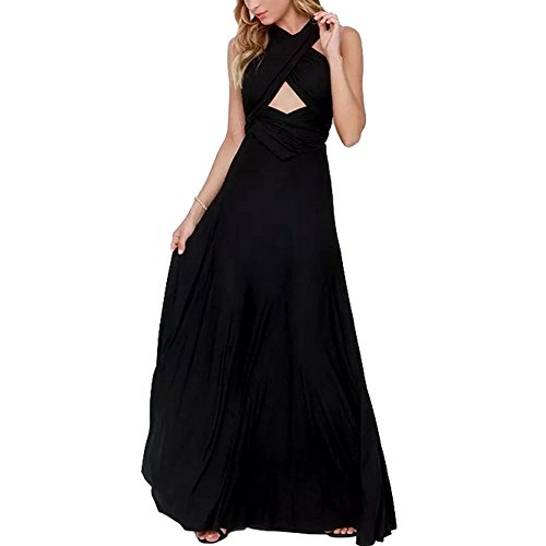 Lover-Beauty Vestido Largo Mujer para Noche y Fiesta Casual Algodón Ropa Top Falda Espalada Descubirta Dama de Honor Sexy y Elegante Verano de Novia Sin Manga y Un Hombro