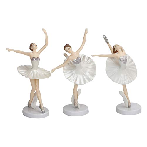LOVIVER 3X Bailarinas De Ballet De Estilo Europeo Figuras Figuras Porcelana Señora Estatua Diferentes Poses Decoración De Estudio En Casa Adorno