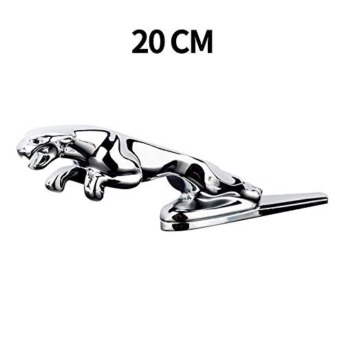 L&U 1 Pieza 3D del Coche de Metal estándar Styling Pegatinas Cubierta de Tipo F Jaguar XF XJ XJL XFL XE Capilla del Coche Emblema de la Insignia del Ornamento,Plata,20cm