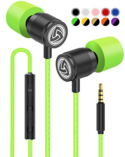 LUDOS Ultra Auriculares con Micrófono y Cable, Cascos Control de Volumen, Máxima Comodidad, Sonido Cristalino, Espuma Viscoelástica, Cable Duradero, Graves, Earphones para Ordenador, Portátil, PC