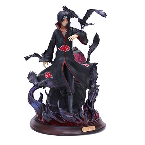 Lupovin 10 '' Anime japonés Naruto Shippuden Akatsuki Itachi Uchiha con el Cuervo GK Estatua 1/7 Escala Pintado PVC Figuras de Acción Juegos de construcción