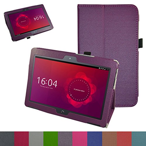 MAMA MOUTH bq Aquaris M10 Funda, Slim PU Cuero con Soporte Funda Caso Case para 10.1" bq Aquaris M10 FullHD FHD HD/Aquaris M10 Ubuntu Edition Android Tablet,Púrpura