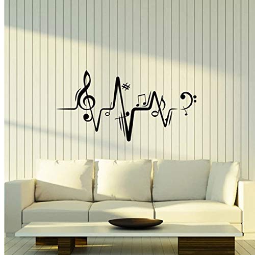 Melody note wall sticker music sheet studio concierto escolar decoración interior vinilo creativo heartbeat art mural 30 * 58cm