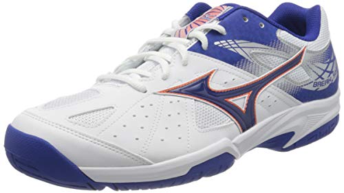 Mizuno Break Shot 2 AC, Zapatillas de Tenis para Hombre, Blanco (White/Reflex Blue/Nasturtium 27), 45 EU