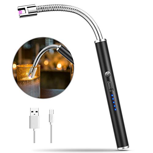 MOSUO Encendedor Electrico, Mechero Electrico USB Recargable Arco Eléctricos sin Llama ni Olor, Mechero Plasma con Cuello Largo & 360º Flexible para Encender Velas, Cigarrillos, Papel, Estufa